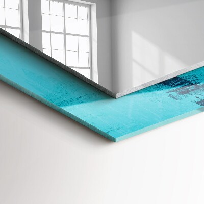 Espelho com moldura decorada Arte azul abstrata