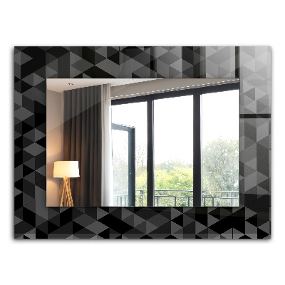 Espelho decorativo Triângulos pretos e cinzas