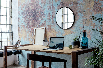 Espelho redondo preto moldura preta