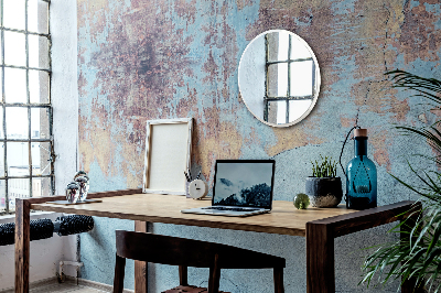 Espelho redondo de parede moldura branca