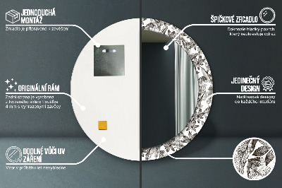 Espelho decorativo redondo Folhas tropicais