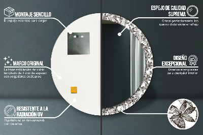 Espelho decorativo redondo Folhas tropicais