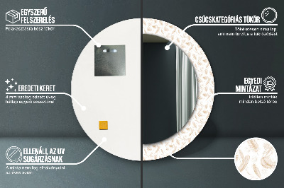 Espelho redondo decorativo penas