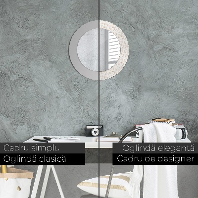 Espelho redondo decorativo penas