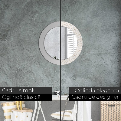 Espelho redondo decorativo penas