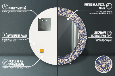 Espelho redondo decorativo Flores