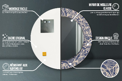 Espelho redondo decorativo Flores