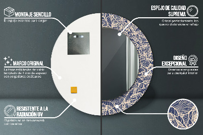 Espelho redondo decorativo Flores
