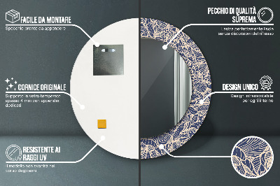 Espelho redondo decorativo Flores