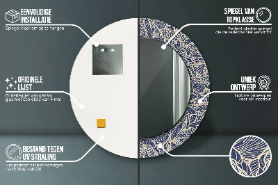 Espelho redondo decorativo Flores