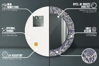 Espelho redondo decorativo Flores