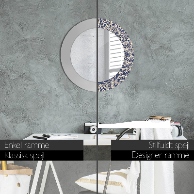 Espelho redondo decorativo Flores