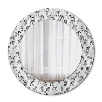 Espelho redondo decorativo Tigre tropical