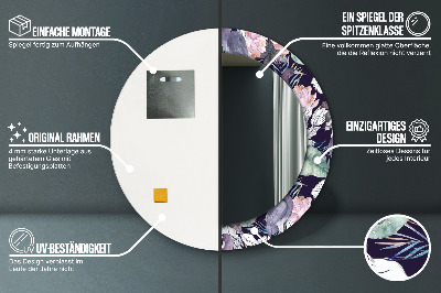 Espelho redondo decorativo Aves garças