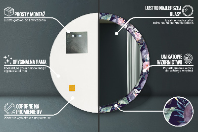 Espelho redondo decorativo Aves garças