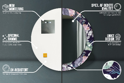 Espelho redondo decorativo Aves garças