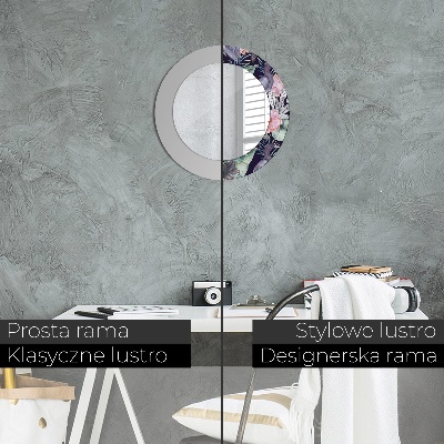 Espelho redondo decorativo Aves garças