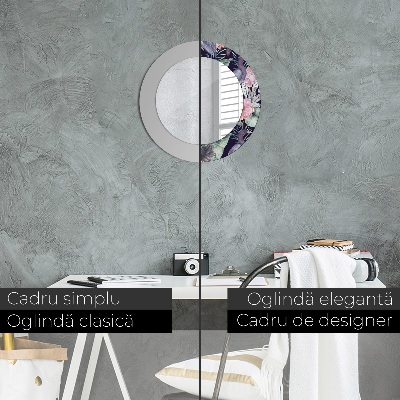 Espelho redondo decorativo Aves garças