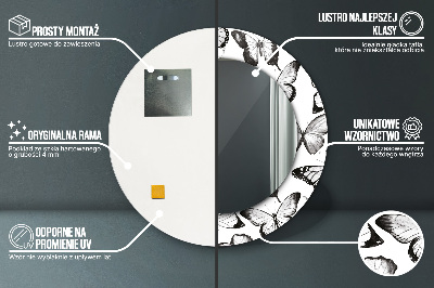 Espelho redondo decorativo Borboleta