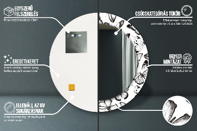 Espelho redondo decorativo Borboleta