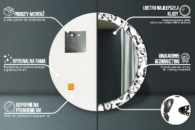 Espelho redondo decorativo Borboleta