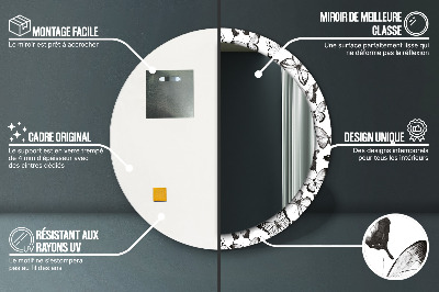 Espelho redondo decorativo Borboleta