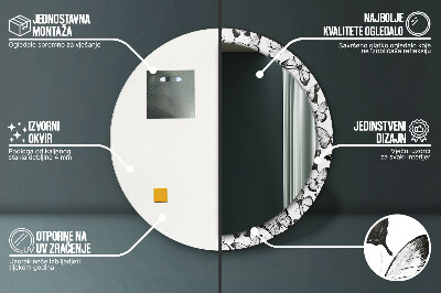 Espelho redondo decorativo Borboleta