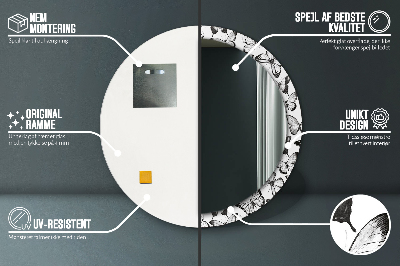 Espelho redondo decorativo Borboleta