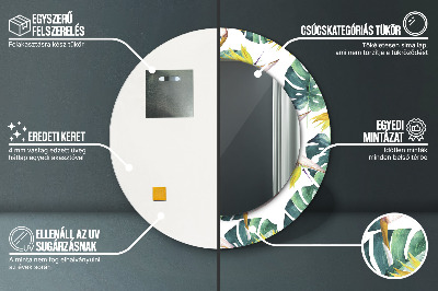 Espelho redondo decorativo Folhas tropicais