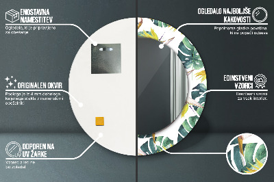 Espelho redondo decorativo Folhas tropicais