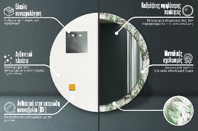 Espelho redondo decorativo Folhas em aquarela