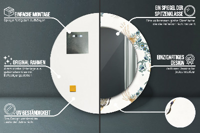 Espelho decorativo redondo Chinoserie