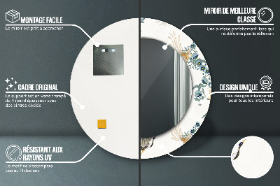 Espelho decorativo redondo Chinoserie