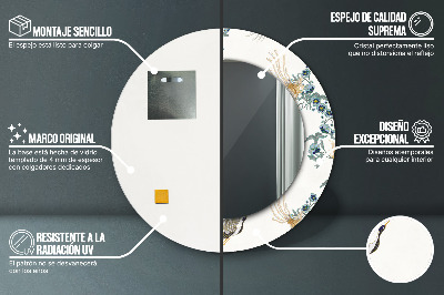 Espelho decorativo redondo Chinoserie