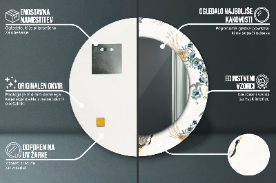 Espelho decorativo redondo Chinoserie