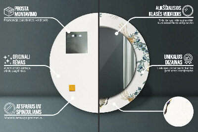 Espelho decorativo redondo Chinoserie