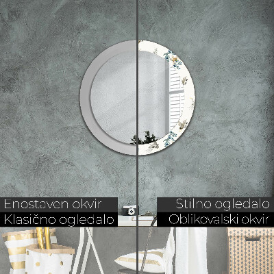Espelho decorativo redondo Chinoserie