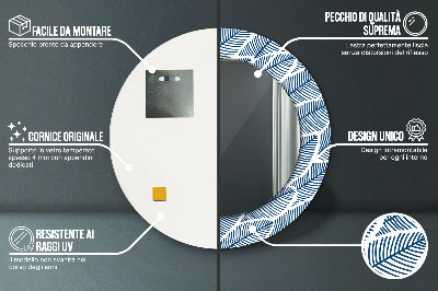 Espelho decorativo redondo Folhas