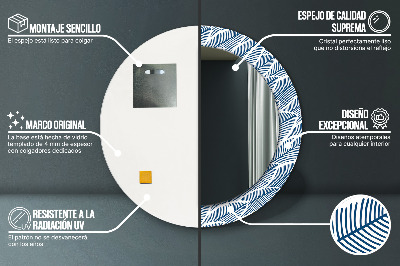 Espelho decorativo redondo Folhas