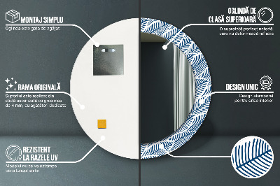 Espelho decorativo redondo Folhas