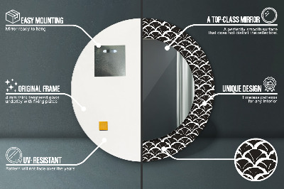 Espelho redondo decorativo Escalas orientais