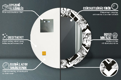 Espelho redondo decorativo Beija-flores