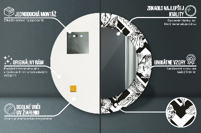 Espelho redondo decorativo Beija-flores