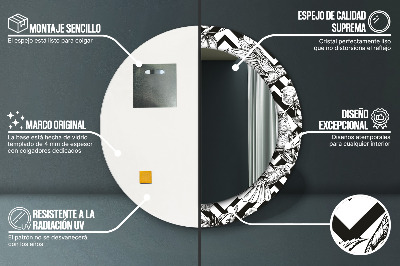 Espelho redondo decorativo Beija-flores