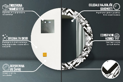 Espelho redondo decorativo Beija-flores