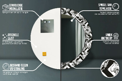 Espelho redondo decorativo Beija-flores