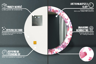 Espelho redondo decorativo Flores em aquarela