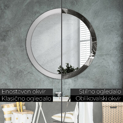 Espelho decorativo redondo Palmeiras tropicais