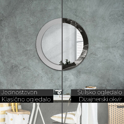 Espelho decorativo redondo Palmeiras tropicais