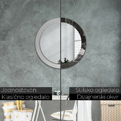 Espelho decorativo redondo Palmeiras tropicais